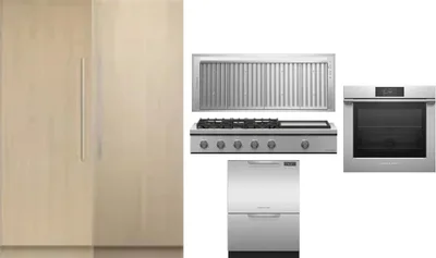 6 Piece Package Includes Refrigerator, Freezer, Cooktop, Wall Oven, Hood And Dishwasher